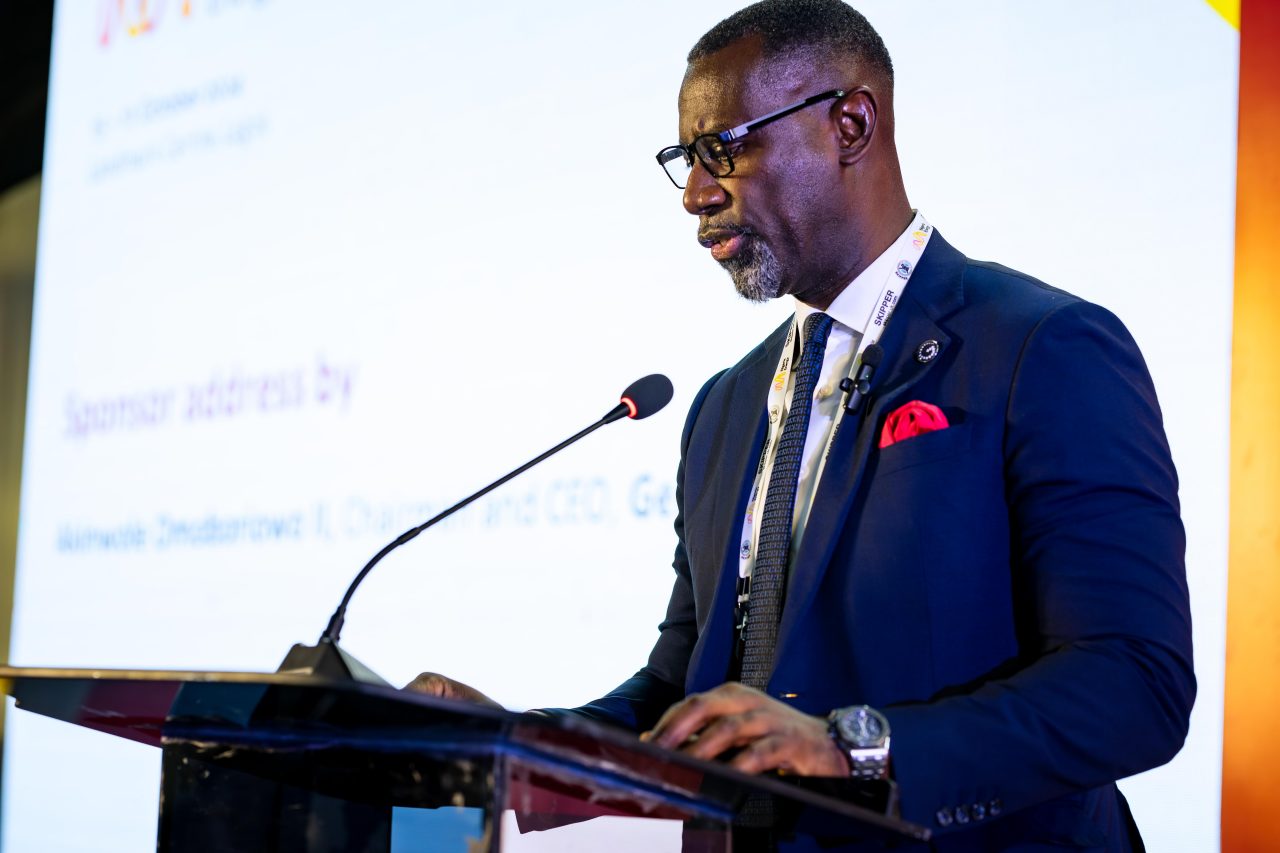 Conference speaker and audience