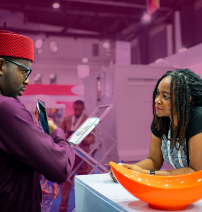 People on stands at the Nigeria Energy exhibition