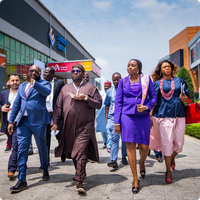 Minister and goverment officials entering